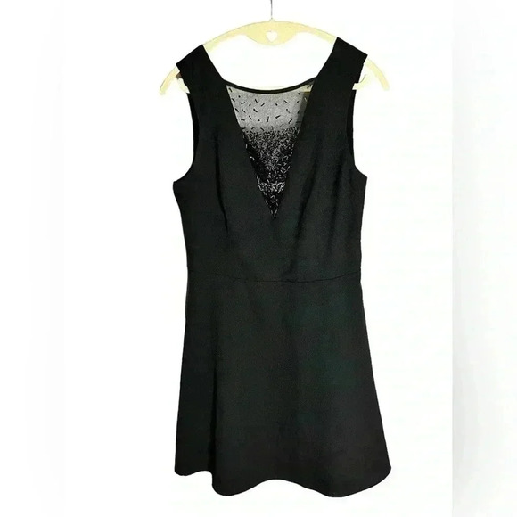 Abercrombie & Fitch Beaded Black Sheer Dress Size Medium - Picture 1 of 4